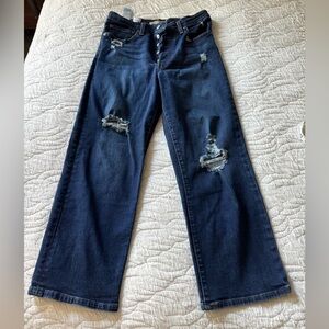 Levi’s Ribcage Straight Ankle Women's Distressed Blue Jeans